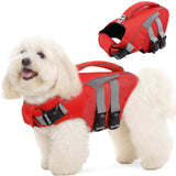 MIGOHI Dog Life Jacket, Reflective Dog Swimming Vest with High Flotation and Rescue Handle, Ripstop Dog Lifesaver for Small Medium Large Dogs, Pet Safety Water Vest for Swimming Boating Surfing
