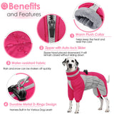 AOFITEE Large Dog Coat Warm Dog Jacket for Winter, Dogs Winter Coat with Harness Built in, Reflective Turtleneck Dogs Puffer Jacket Snowsuit, Full Body Fleece Coats for Small Medium Large Pet, XXL
