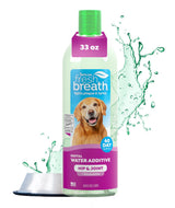 TropiClean Fresh Breath Water Additive for Dogs with Glucosamine, Hip and Joint Support for Dogs, Breath Freshener & Teeth Cleaning Solution, 33.8oz.