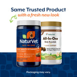 NaturVet All-in-One Dog Supplement - for Joint Support, Digestion, Skin, Coat Care – Dog Multivitamins with Minerals, Omega-3, 6, 9 – Wheat-Free Vitamins for Dogs – 120 Soft Chews