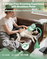 NRYDEPET 2-in-1 Hands-Free Dog Hair Dryer with Table Clamp – Low Noise Pet Grooming Dryer for Dogs & Cats, Adjustable Heat & Speed, Wearable or Desktop Use(Green)