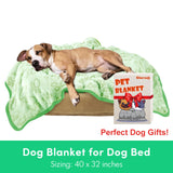 Green Throw Dog Blanket for Puppy Gifts, Dog Stuff Used for Pet Beds, Washable Soft Puppy Essentials Accesssories