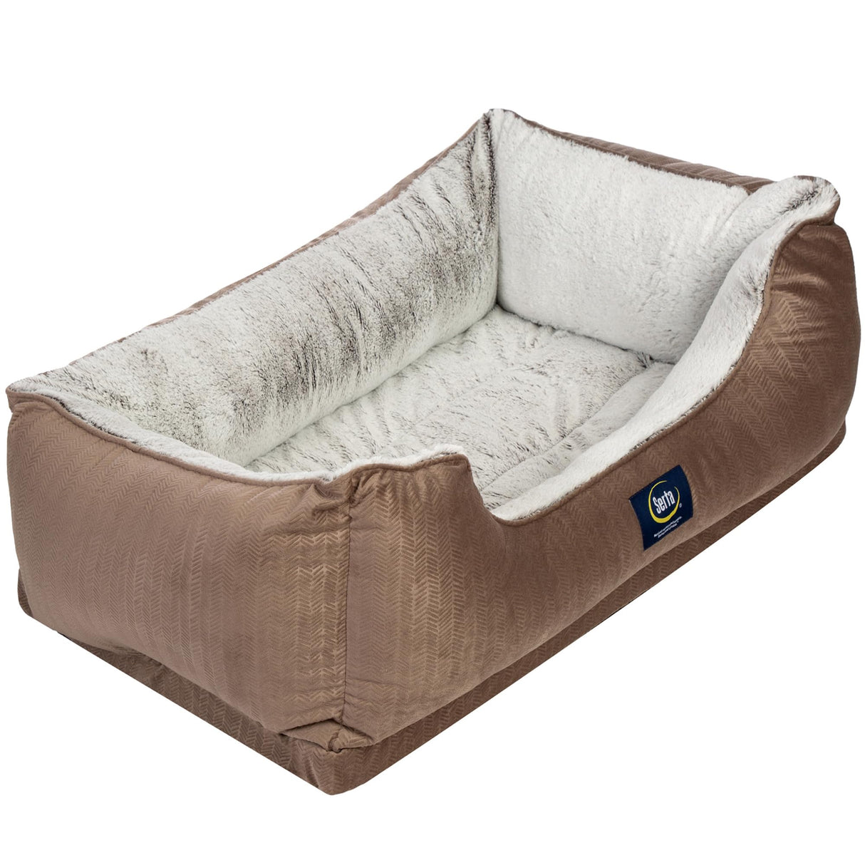 Serta Orthopedic Cuddler Dog Bed for Pets – Chocolate Brown (X-Large)