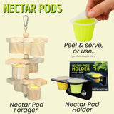Nectar Pods (Variety 4 Pack) - Calcium-Fortified Jelly Fruit Treat - Sugar Gliders, Marmosets, Squirrels, Parrots, Cockatiels, Parakeets, Birds, Hamsters, Day Geckos, Kinkajous & Other Small Pets