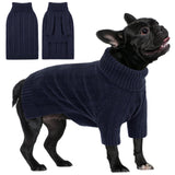Queenmore Dog Sweaters for Medium Dogs Girls Boys,Soft Dog Sweater Xmas,Turtleneck Pullover Pet Sweaters Knitwear Outfit for Holiday,Knitted Soft Thick Warm Sweater for Bulldog,Dachshund(Dark Navy,M)