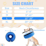 2-in-1 Soft Inflatable Dog Cone Collar Alternative with Enhanced Anti-Licking Guard Shield, Dog Donut Collar After Surgery, Adjustable Cones for Large Medium Small Dogs and Cats (Blue,L)