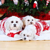 KYEESE Dog Christmas Pajamas, Holiday Dog Pajamas for Small Dogs with Snowflake Pattern, Warm Fleece Cat Onesie Cozy Christmas Outfit for Puppy Kitten Xmas Sweater Pet Jumpsuit, Small