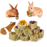 Abizoo Rabbits Chew Toys Organic Papaya Wood for Guinea Pigs Chinchillas Hamsters Small Animals Treats with Calendula Forget Me Nots and Alfalfa Hay Dental & Digestive Support No Additives 4.23oz/120g