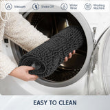 Futurwit Dog Door Mat for Muddy Paws, 72" x 36" Chenille Absorbent Front Door Mat Inside, Large Runner Mud Mat for Dogs, Trap Dirt Washable Non Slip Outdoor Indoor Entrance Doormats, Grey