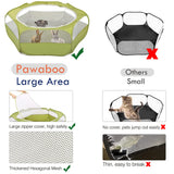 Pawaboo Small Animals Playpen, Waterproof Small Pet Cage Tent with Zippered Cover, Portable Outdoor Yard Fence with 3 Metal Rod for Chick/Kitten/Puppy/Guinea Pig/Rabbits/Hamster/Chinchillas,Green