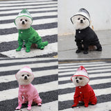 SMALLLEE_LUCKY_STORE Cute Raincoat for Small Dogs with Hood and Boots Detachable Tail Puppy Botton Down Rain Jacket Full Boby 4 Leg Jumpsuit Waterproof Lightweight Clothes,Pink,S