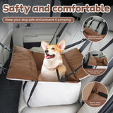BEBAS Dog Car Seats for Small Dogs up to 25 lbs, Waterproof Dog Booster Carseat with Storage Pockets, Thickened Memory Foam & Clip-On Safety Leash, Pet Back Seat Puppy Travel Carrier, Beige