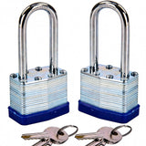SEPOX® 2PCS Heavy Duty Padlock Keyed Alike, 2-3/8" Extra Long Shackle, 40MM 1-9/16" Laminated Steel Lock Body, Ideal for Gym Locker, Sheds, Gate, Warehouse, Tool Box, Hasp (4 Keys Same)