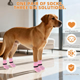 KOOLTAIL Anti Slip Dog Socks Booties to Prevent Licking Paws Scratching, Pet Boots&Paw Protector for Hardwood Floors, Dog Shoes for Winter, Traction Control Grip Socks for Small Medium Large Dogs XL