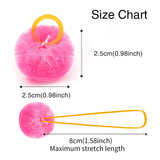 Mruq pet 100pcs Small Pet Dog Hair Bows, Bulk Cute Dog Hair Round Puff Ball Pom Pom Bows with Rubber Bands, Mix Handmade Yorkie Dog Grooming Bows for Dog Hair Accessories