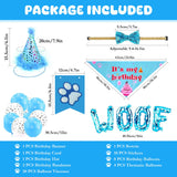 Floofelove 9Pcs Boy Gril Dog Birthday Decorations - Boy Dog Birthday Hat Party Supplies with Birthday for Dogs Hat Bandana Banner & Balloons Bow tie Outfits