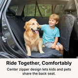 pawander Dog Car Seat Cover for Back Seat with Door Protection, Waterproof Dog Seat Hammock, Soft-Padded Pet Car Seat Cover for SUVs & Sedans (Black)