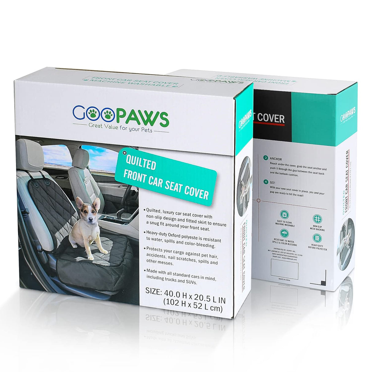 GOOPAWS Dog Car Seat Cover, Waterproof Dog Hammock, Scratchproof Travel Car Bed Back Seat Cover for Pets, with Storage Pocket for Car SUV Truck (Grey-3)