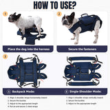 Nasjac Dog Lift Harness for Large Dogs - Full Body Dog Sling Carrier with Adjustable Straps & Control Handle, Breathable Backpack for Elderly Injured Arthritic Disabled Medium Large Dogs, Navy XL