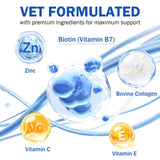 Liquid Biotin Supplement for Dogs, 2000 mcg, Strengthens Dog Nails, Promotes Healthy Coat & Skin with Biotin and Collagen, Slows Down Dog Shedding, Relieves Dry Skin, Faster Absorption, 2 oz