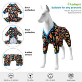 LovinPet Big Dogs Pajamas Onesies - Full Belly Coverage, Pajamas for Pitbulls, Pullover Shirt for Large Breed Dogs, Pitbull Clothes, Fruit Popsicle Print, Lightweight Big Dog PJ's, Medium,2XL