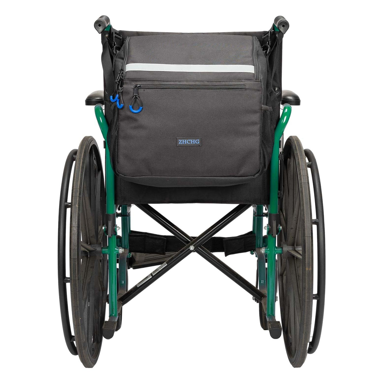 ZHCHG Wheelchair Bag, Wheelchair Backpack with Cup Holder, Wheelchair Bag to Hang on Back, Electric & Wheel Chair Accessories, Large Storage Bag for Walker Rollator