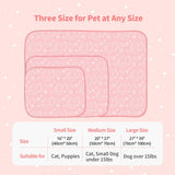 NWK Pack of 4 Pet Cooling Mat - Ice Silk Cooling Mat for Dogs & Cats Portable & Washable Pet Cooling Blanket, Car Seats, Beds for Summer (4pcs, Pink Cat, 27’’ X 20’’ X 0.3)