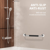 24 Inch Shower Grab Bar w/Anti Slip Rubber Grip, Munzong Stainless Steel Bathroom Grab Bar, Chrome Bathroom Balance Bar,Safety Handrail Support,Handicap Injury Elderly Senior Assist Bath Handle