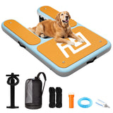 Dog Pool Ramp | 60×40" Pet Water Ramp | Dog Boat Ladder for Large Dogs Up to 230lbs | 95% Large Area EVA Covered | Claw-Friendly & Stable | Inflatable Pup Plank for Lakes, Pools, Boats