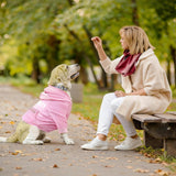 Otunrues Dog Hoodie for Large Dogs Glow-in-The-Dark Security Dog Sweater Sweatshirt Hooded Soft Brushed Fleece WinterClothes with Dual Pocket Zip Puppy Hoodies Pink XL