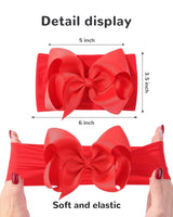 doboi 20pcs Baby Girls Bows Headbands Nylon Hairbands Ribbon Bow Elastic Hair Accessories for Newborns Infants Toddlers and Kids