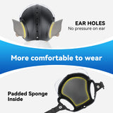 LESYPET Dog Helmet Small Breed, Dog Motorcycle Helmet Drop-Down Clear Visor for Outdoor Motorcycling Windproof Pet Hat with Ear Hole