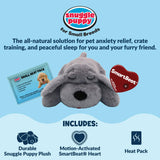 Snuggle Puppy Junior Heartbeat Puppy Toy - Heartbeat Puppy for Dogs - Pet Anxiety Relief and Calming Aid - Comfort Dog Toy - Behavioral Training and Sleep Aid Cuddle Buddy - Black