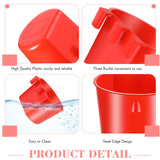 Sumind 60 Pcs Cage Cups Chicken Feeder Birds Hanging Feeders Seed Bowl 8 oz Plastic Water Bowl Hanging Chicken Gamefowl Waterer Feeding Watering Dish Coop Cups for Parrot Parakeet Poultry(Red)