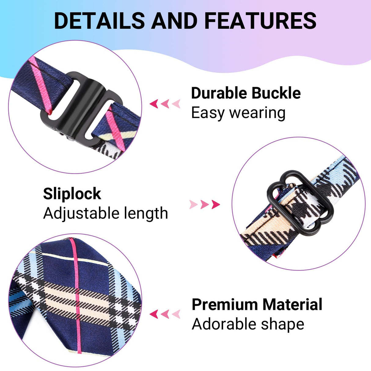 Segarty Adjustable 50 PCS Dog Ties Neckties, Dog Neck Ties and Bows for Medium Large Pets Festival Formal Bulk Pet Bowties Collar Grooming Accessories Birthday Wedding Costumes Holiday