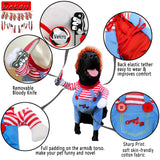 Pet Deadly Doll Dog Costume - Funny Halloween Chucky Outfit for Small, Medium, Large Dogs, Cats, Puppies - Cute Party Cosplay Dress Up - Scary Spooky Kitty Apparel