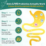 Probiotics for Dogs, Dog Probiotics with Digestive Enzymes, Prebiotics, Omega-3 & 6 and Vitamin for Dogs Digestive Health, 6 Billion CFUs for Gut Health and Immune Support, 180 Freeze-Dried Chews