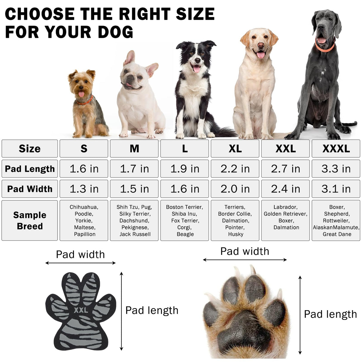 SCENEREAL Dog Paw Protector Anti-Slip Grips to Keeps Dogs from Slipping On Hardwood Floors, Best for Summer Hot Pavement, Dog Shoes Booties Socks Replacemen L 36 Pieces