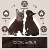 OUOBOB Large Dog Sweater - Turtleneck Thick Warm Doggie Christmas Sweater for Girl Boy Dogs (Brown L)