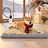 Mora Pets Dog Heating Pad Heated Cat Bed 9 Adjustable Temperature Pet Warming Mat with Timer Auto Power Off Waterproof Heated Pet Blanket 28 Inch for Cats and Dogs Indoor