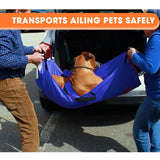 Transport Stretcher for Dogs, Pet Folding Stretcher Emergency Animal Carrier with Safety Strap Max 132 Pound Weight Animal Stretcher for Dogs (Blue)