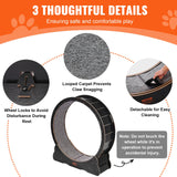 VEVOR Cat Exercise Wheel, 43.3" Large Cat Treadmill for Indoor Pets, Running Wheel with Detachable Carpet & Cats Teaser Toy for Running/Walking/Training, Suitable for Most Cats Black
