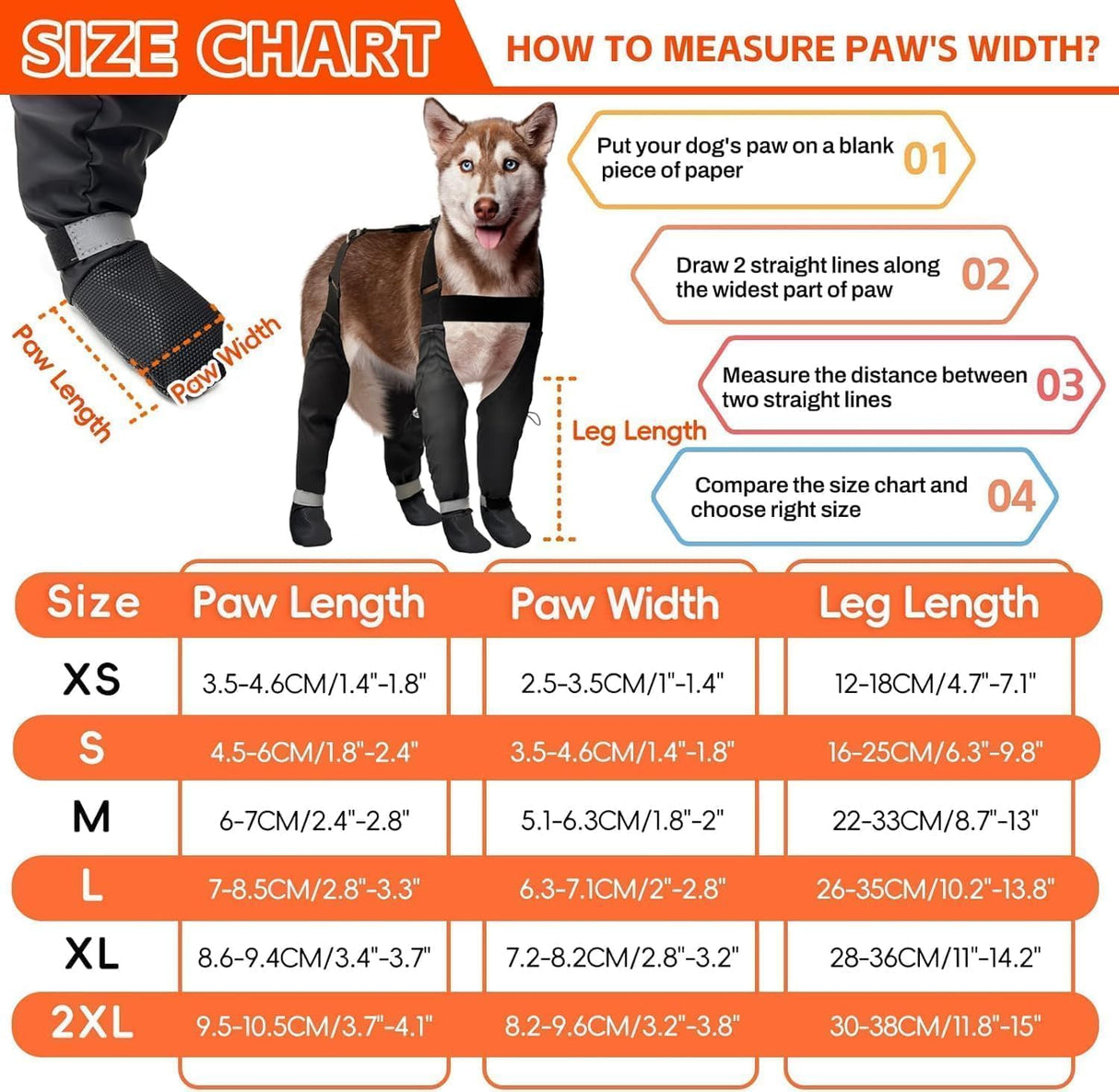 Dog Suspender Boots, Large Dog Rain Boots, Waterproof Doggy Winter Boot Snow Pants, Paw Protectors Legging Shoes with Suspenders,Anti-Slip Reflective Rain Boot for Walk Hike Outdoor Snowy(M,Blacke)