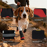 UIQELYS Dog Boots for Snow & Hiking, Waterproof High Top Protectors with Adjustable Reflective Straps, Anti-Slip Paw Protection Shoes for Mud and Hot Pavement-Ideal for Small to Large Dogs(Black, 7)