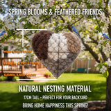 2026 New Handmade Alpaca Fiber Bird Nesting Heart, Bird Nesting Material Holder, Refillable Birds Heart Shape Hummingbird Nesting, Winter Fowl Gifts Animal Hummingbirds Lovers Home Garden Yard (1)