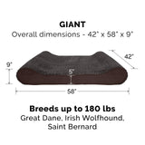Furhaven Orthopedic Dog Bed for Extra Large Dogs w/ Removable Washable Cover, For Dogs Up to 180 lbs - Ultra Plush Faux Fur & Suede Luxe Lounger Contour Mattress - Chocolate, Giant/XXXL