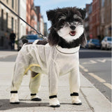 Anti Dust Pants with Shoes for Dogs, Dog Suspenders Boots, Waterproof Protective Dog Clothing, Medium Size, Jacquard Chiffon Waterproof Coated Fabric