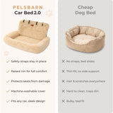 Pelsbarn Soft Comfortable Dog Protecting Car Bed 2.0 Large (Beige)
