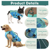 PETDSH Dog Life Jacket Large, High Flotation Dog Life Vest for Swimming Boating, Reflective Puppy Lifejacket with Superior Buoyancy and Rescue Handle, Adjustable Safety Dogs Floating Vests