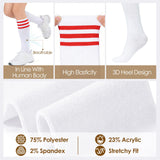 American Trends Womens Athletic Socks Outdoor Sport Sock Knee High Socks Long Stockings Casual Striped Sock 1 Pack White Red